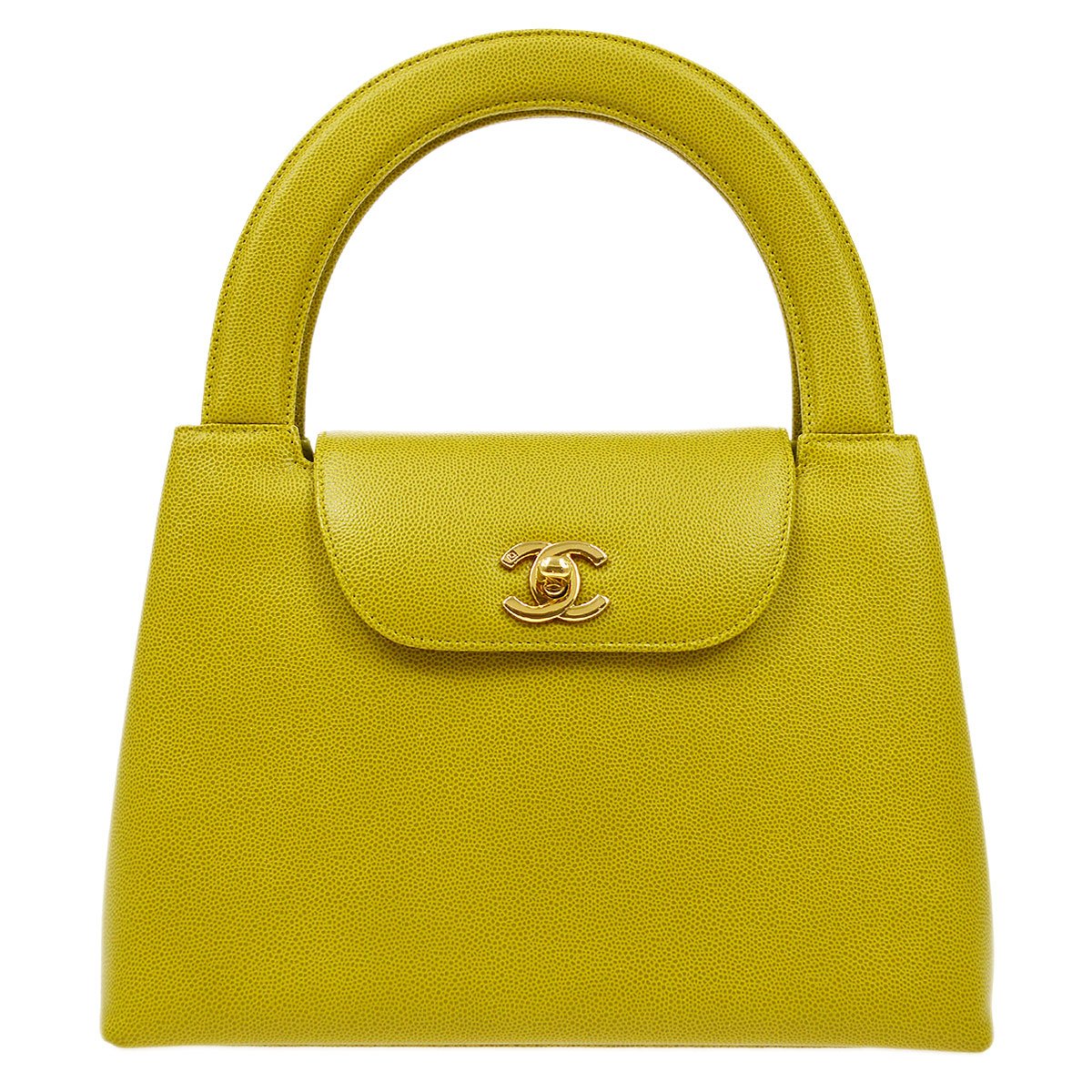 CHANEL 1997-1999 Green Caviar Handbag 82258