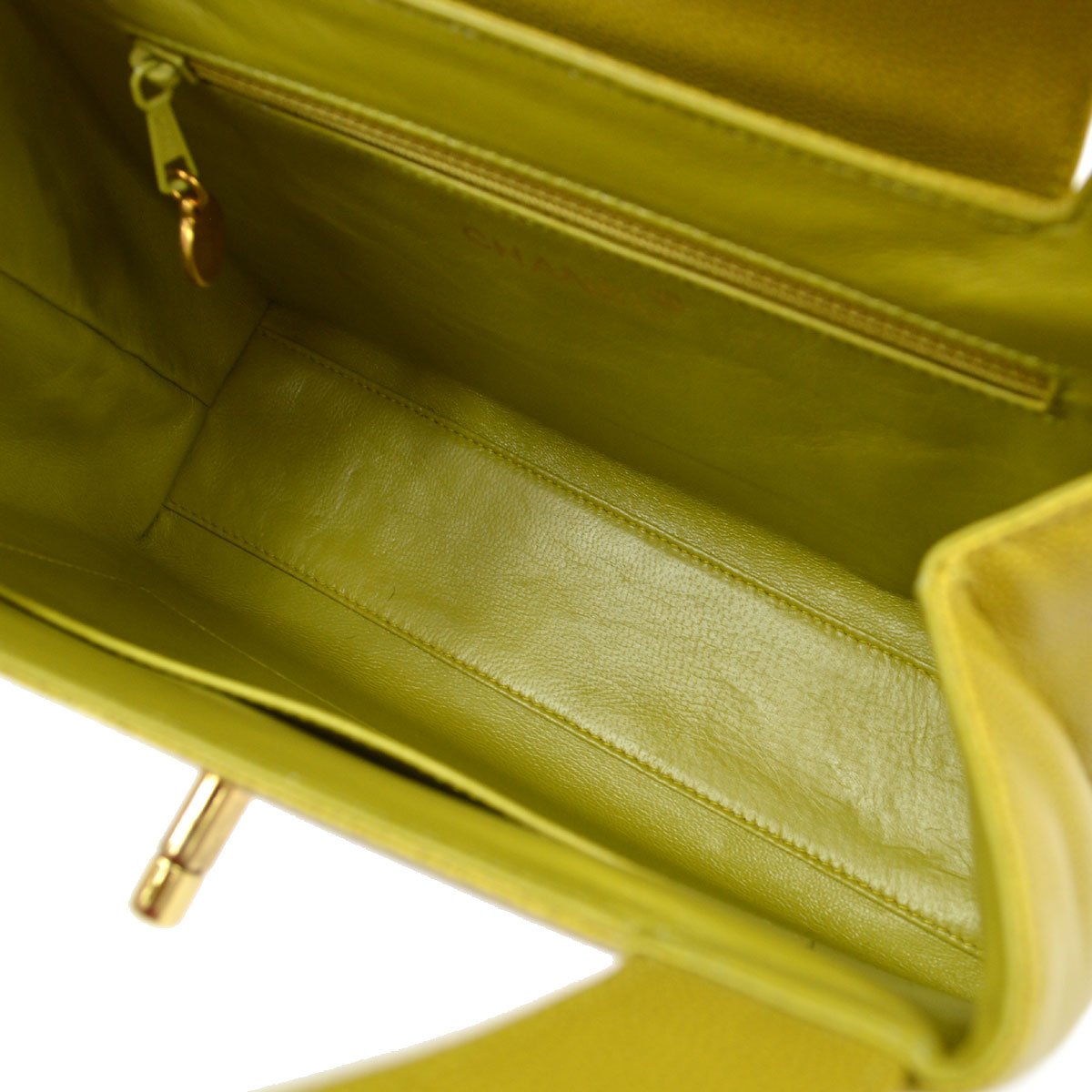 CHANEL 1997-1999 Green Caviar Handbag 82258