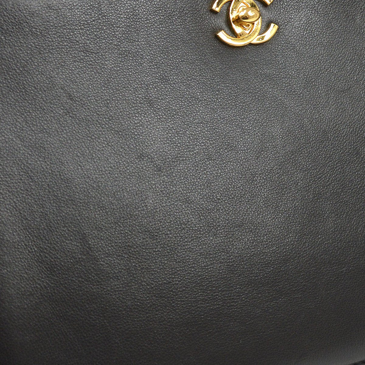 CHANEL 1997-1999 Chain Hand Bag Black Lambskin 91599