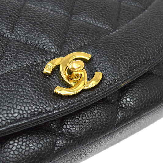 CHANEL 1994-1996 Black Caviar Diana Medium 71385