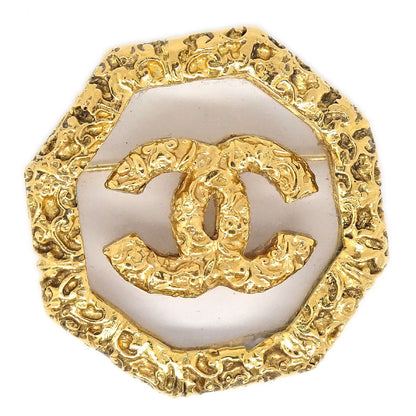 CHANEL 1993 Brooch Gold Clear 71353