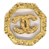 CHANEL 1993 Brooch Gold Clear 71353