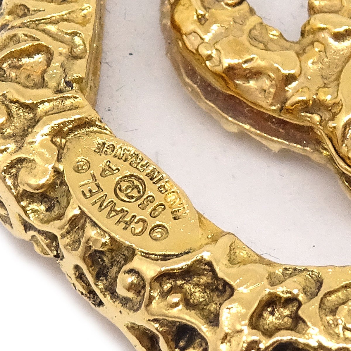 CHANEL 1993 Brooch Gold Clear 71353