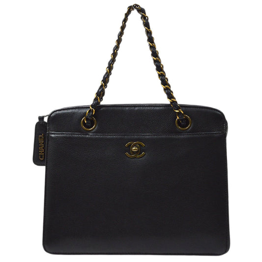 CHANEL 1997-1999 Chain Hand Bag Black 82578