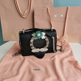 LADY 20 HANDBAG IN CROCODILE PATTERN BLACK CALFSKIN Amelia