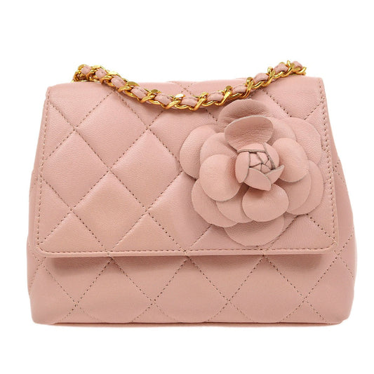 CHANEL 1997-1999 Pink Lambskin Quilted Shoulder Bag 72543