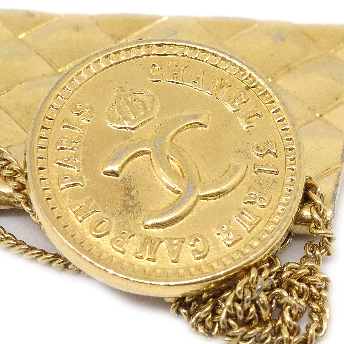 CHANEL 1996 Bag Brooch 24k Gold plate 72894