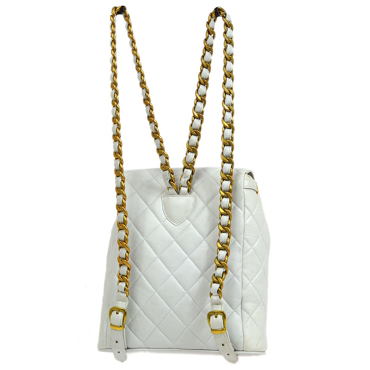 CHANEL White Lambskin DUMA Backpack 41486