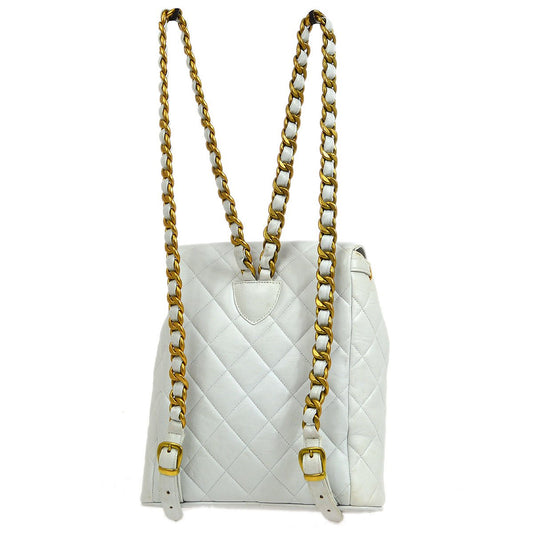 CHANEL White Lambskin DUMA Backpack 41486