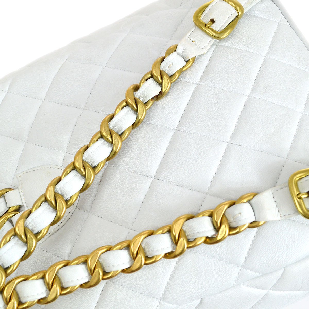CHANEL White Lambskin DUMA Backpack 41486