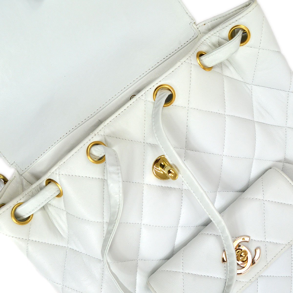 CHANEL White Lambskin DUMA Backpack 41486
