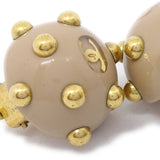 CHANEL 2000 Studded Earrings Beige Gold Clip-On A43995i