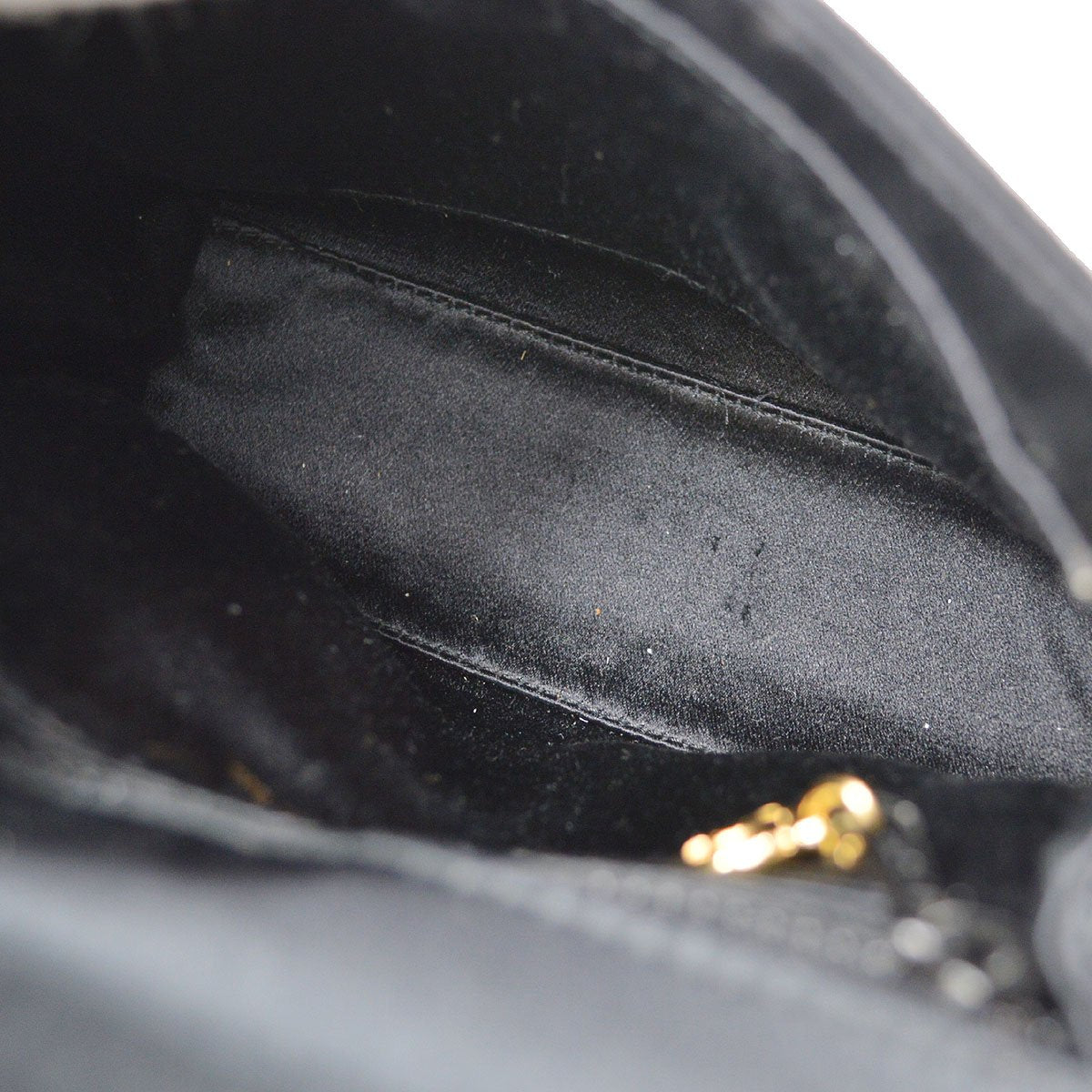 CHANEL 1998 Black Satin Beaded Trimmed Flap Bag 21211