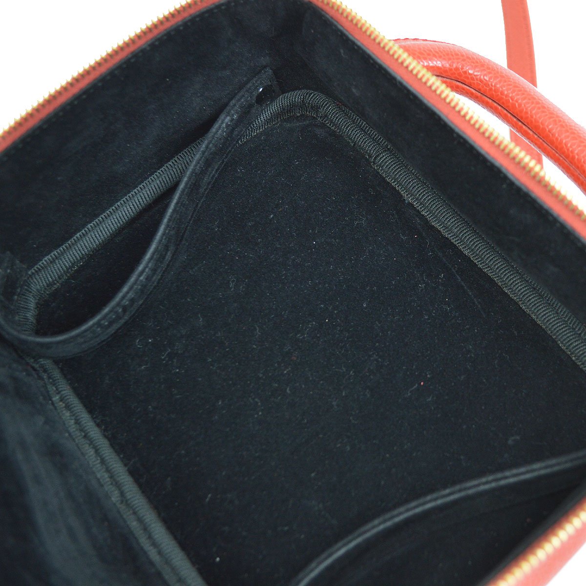 CHANEL 1997-1999 Red Caviar Lunch Box Vanity Small 06253