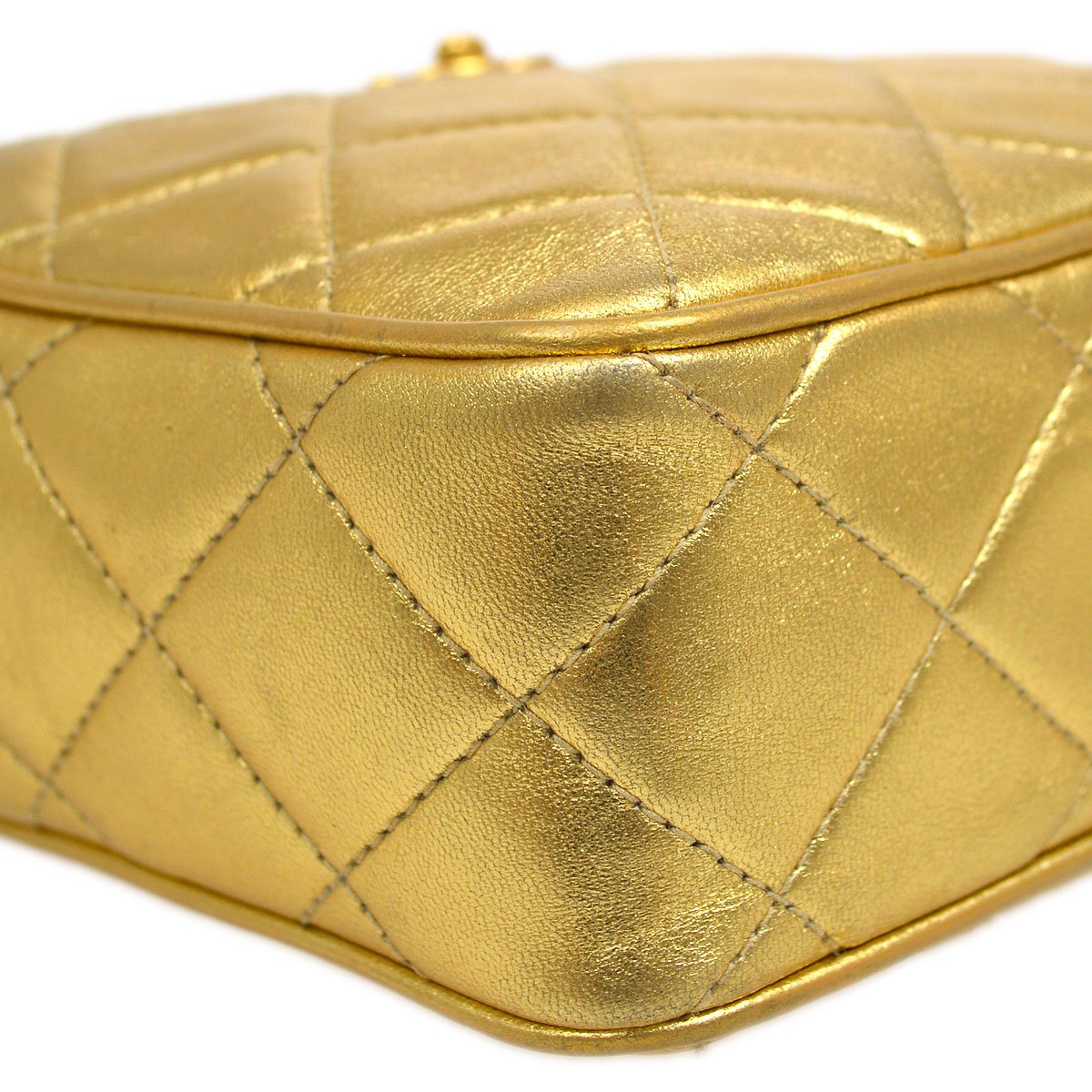 CHANEL 1996-1997 Gold Lambskin Camera Bag Mini 41954