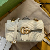 GG MARMONT MATELASSÉ SMALL 22 BAG WHITE CALFSKIN Amelia Amelia