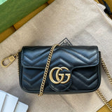 GG MARMONT MINI 16 BAG IN BLACK CALFSKIN Amelia Amelia