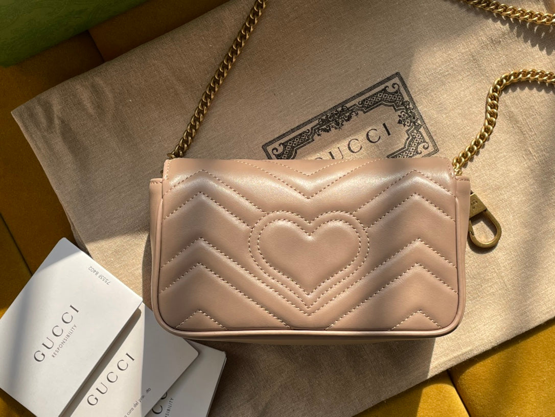 GG MARMONT MINI 16 BAG IN BEIGE CALFSKIN Amelia Amelia