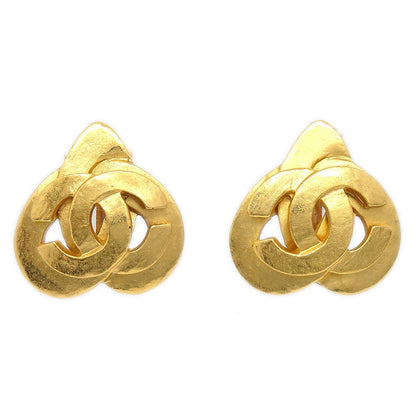 CHANEL 1997 Heart Earrings Gold Small AK38547k