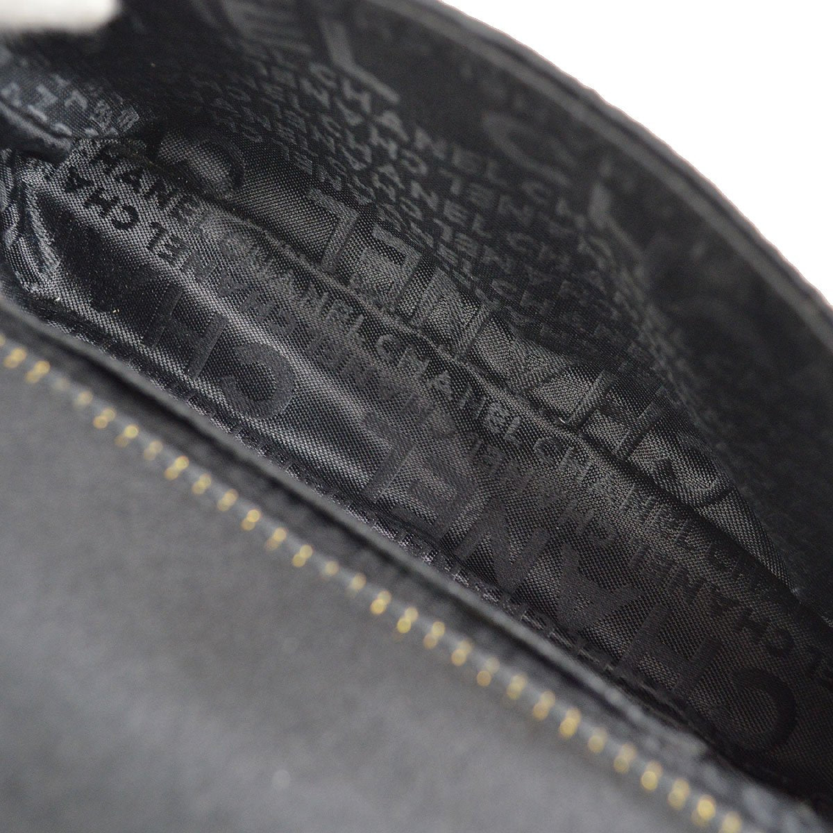 CHANEL 2003-2004 Camellia Choco Bar Chain Shoulder Bag Black Satin 00704