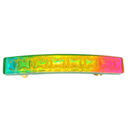 CHANEL 1997 Rainbow Lucite Hair Clip Barrette 12279