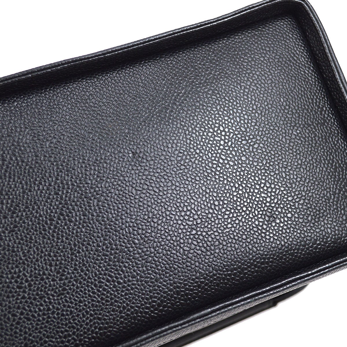 CHANEL 1994-1996 Circled CC Vanity Handbag Black Caviar 01531
