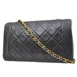 CHANEL 1991-1994 Border Flap Medium Black Lambskin