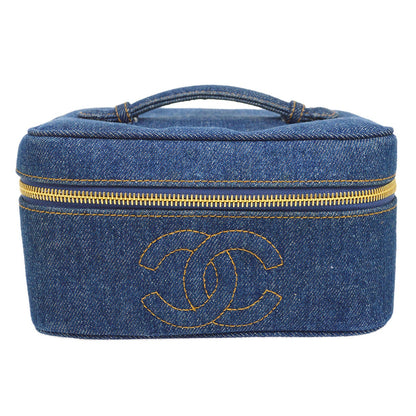 CHANEL 1996-1997 Timeless Vanity Handbag Denim