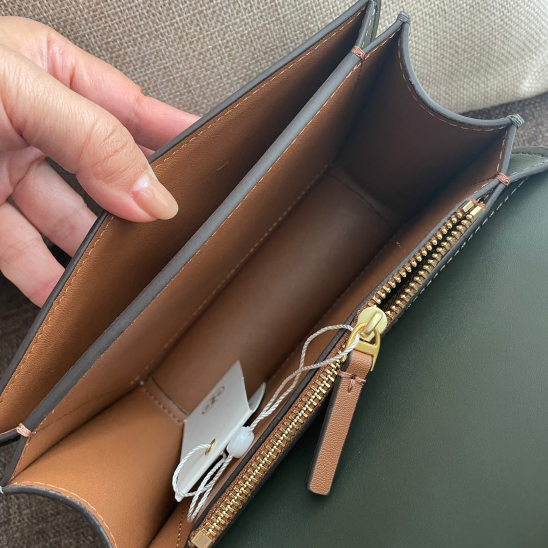 TRIPHOME BOX 18 CALFSKIN SEA GREEN Amelia