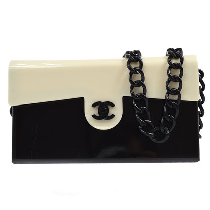 CHANEL 2000-2001 Monochrome Acrylic Shoulder Bag Small 00323