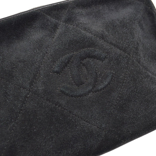 CHANEL 1986-1988 Black Suede Diamond Camera Bag Mini
