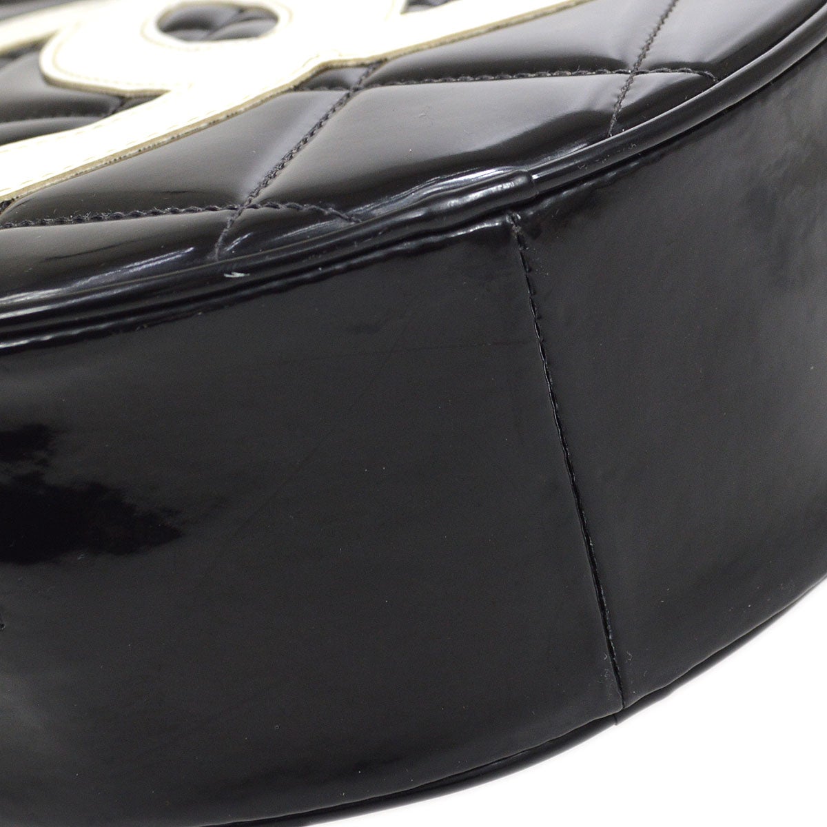 CHANEL Chain Vanity Round Hand Bag Black 72826
