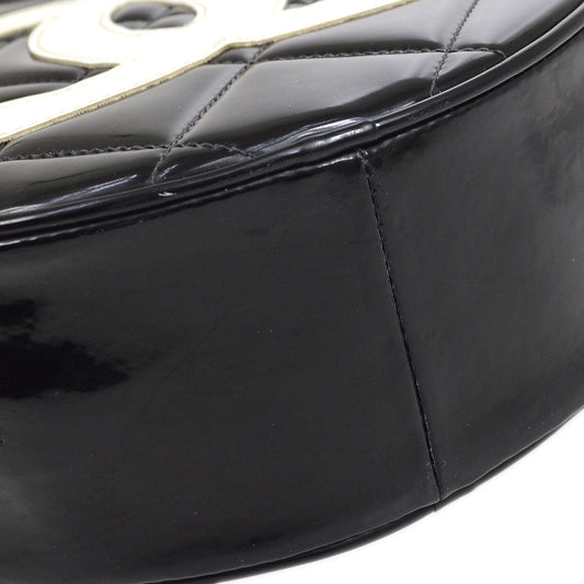 CHANEL Chain Vanity Round Hand Bag Black 72826