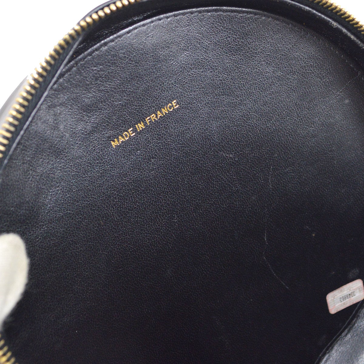 CHANEL Chain Vanity Round Hand Bag Black 72826
