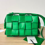 SMALL CASSETTE 23 IN GREEN FRINGED CALFSKIN