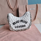 MATELASSÉ 21 BAG IN WHITE SATIN Amelia