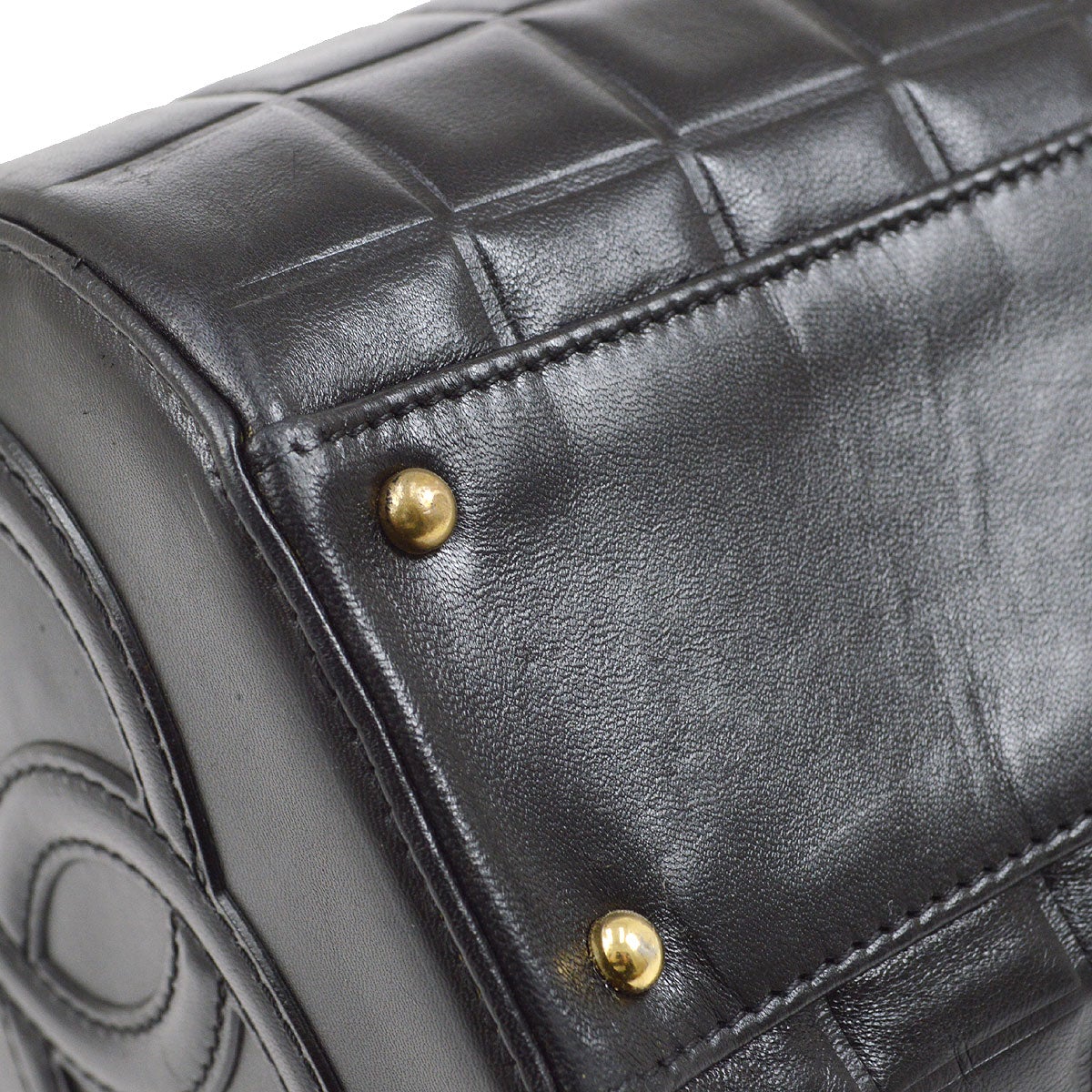 CHANEL 2001-2003 Black Lambskin Choco Bar Handbag 05309