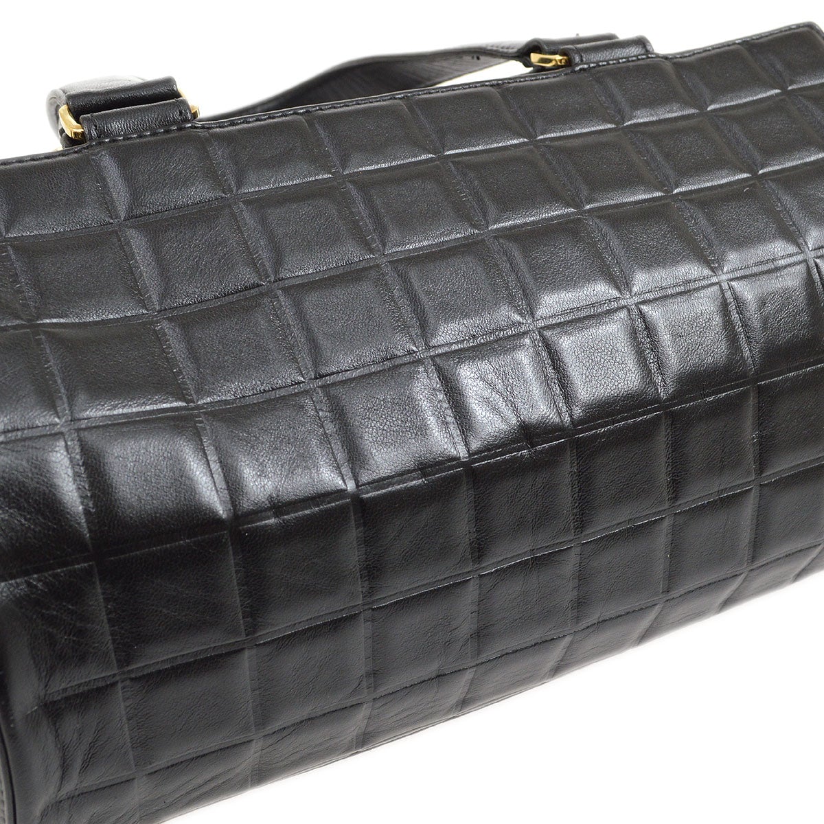 CHANEL 2001-2003 Black Lambskin Choco Bar Handbag 05309