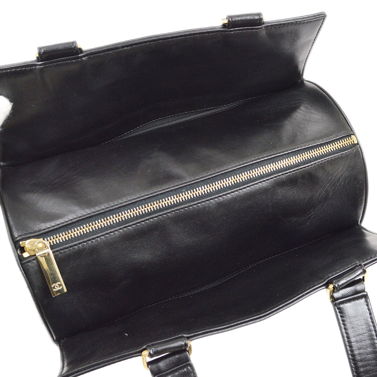 CHANEL 2001-2003 Black Lambskin Choco Bar Handbag 05309