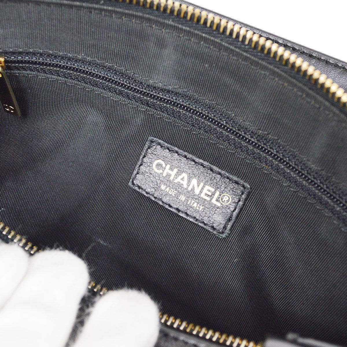 CHANEL 2001-2003 Black Lambskin Choco Bar Handbag 05309