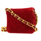 CHANEL 1989-1991 Red Velvet Classic Flap Micro