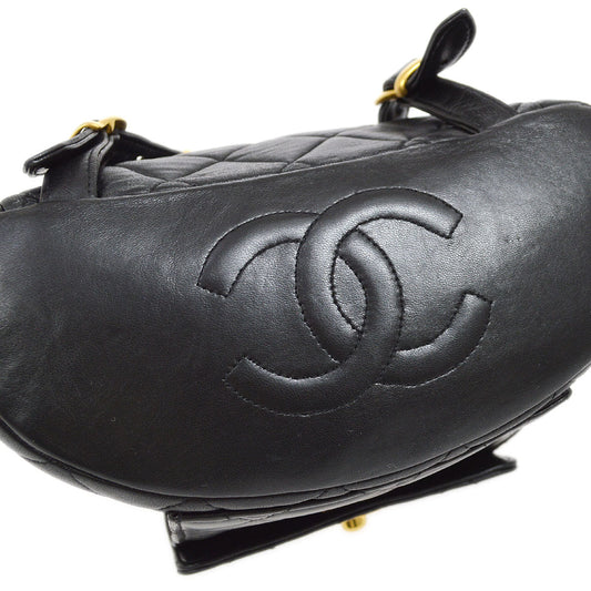 CHANEL 1994-1996 DUMA Backpack Medium Black Lambskin 42965