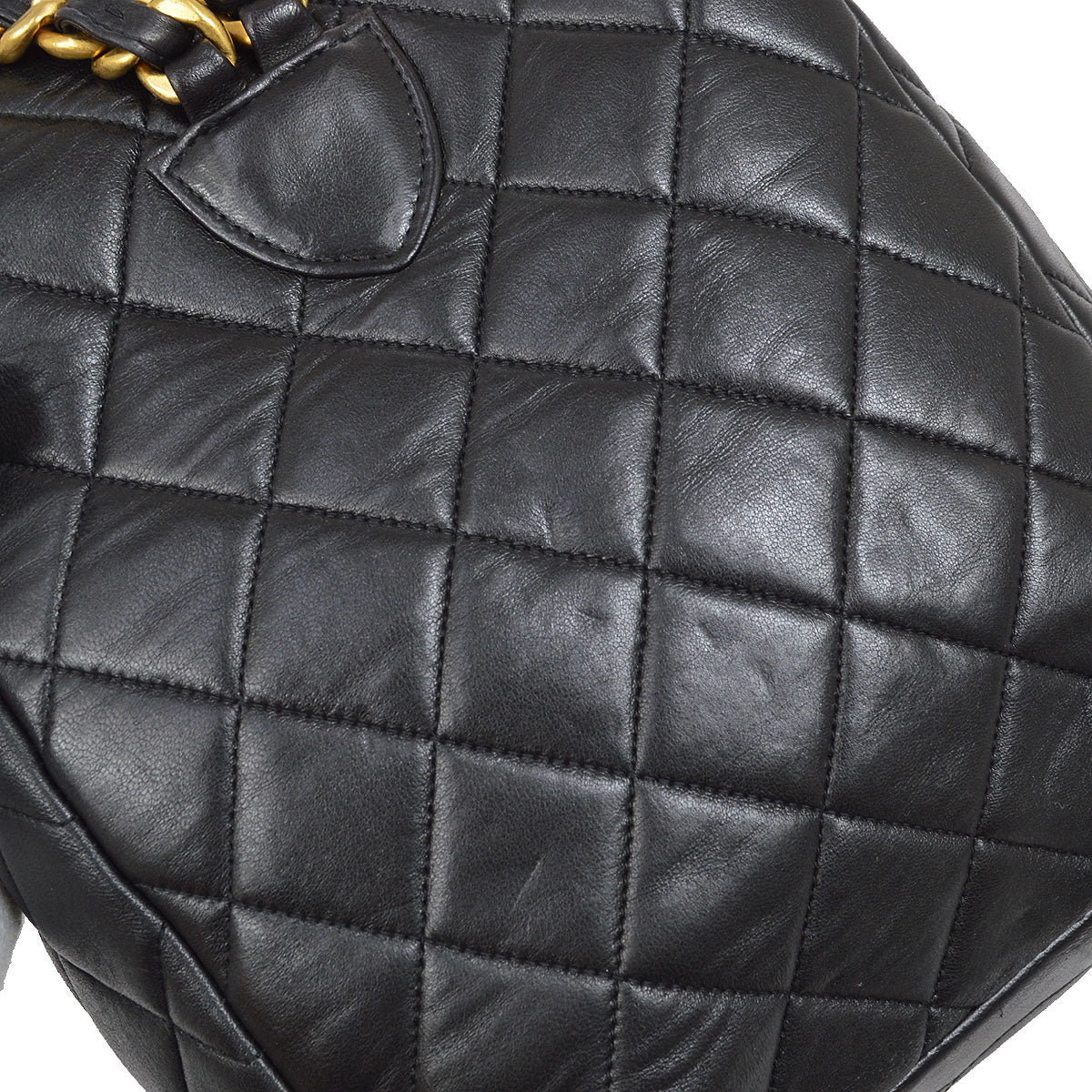 CHANEL 1994-1996 DUMA Backpack Medium Black Lambskin 42965