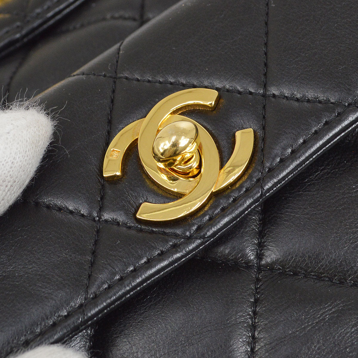 CHANEL 1994-1996 DUMA Backpack Medium Black Lambskin 42965