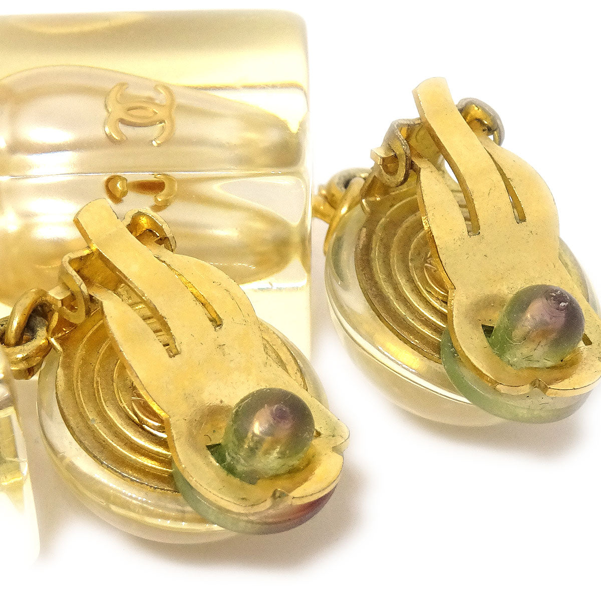 CHANEL 1997 Teardrop CC Pearl Earrings 12707