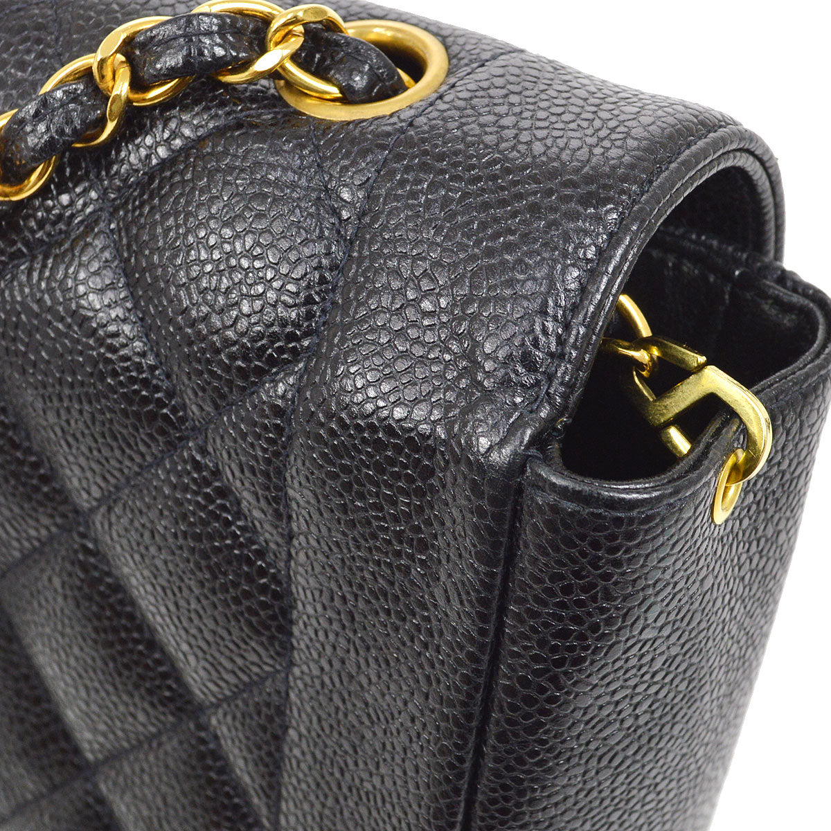 CHANEL 1994-1996 Black Caviar Diana Medium 43545
