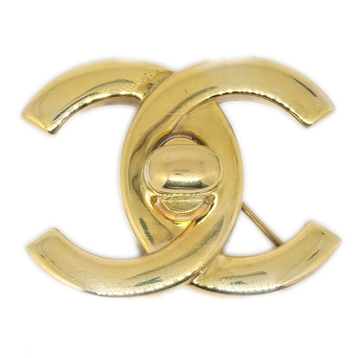 CHANEL 1997 Turnlock Brooch Pin Medium 13122