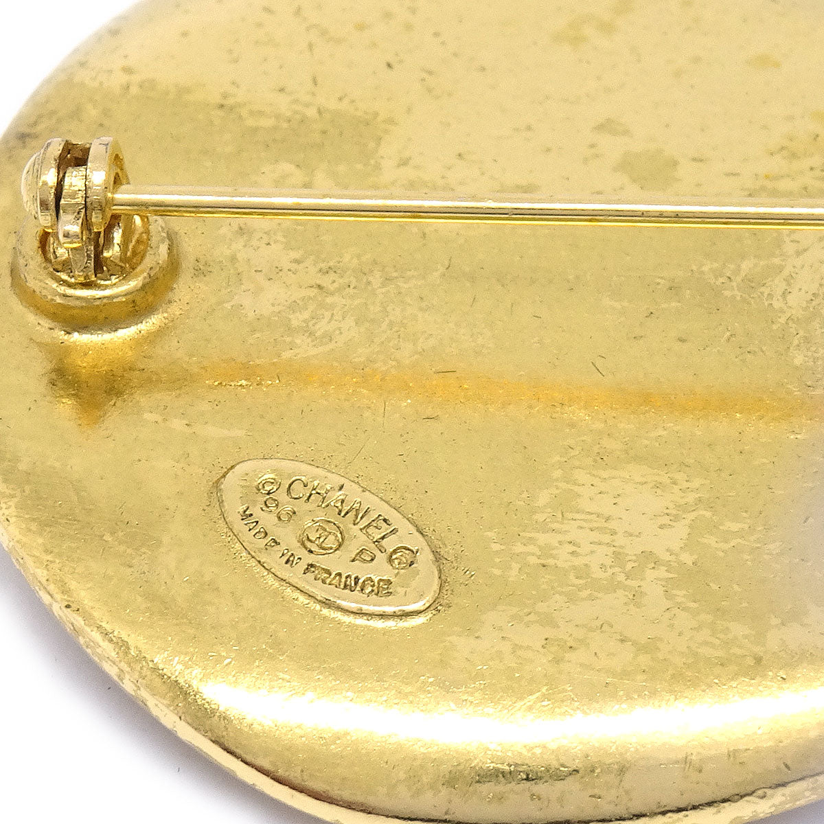 CHANEL 1996 CC Brooch Pin Gold 03522