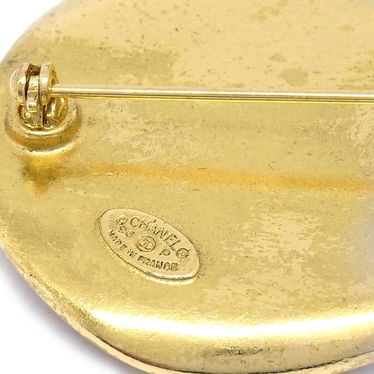 CHANEL 1996 CC Brooch Pin Gold 03522