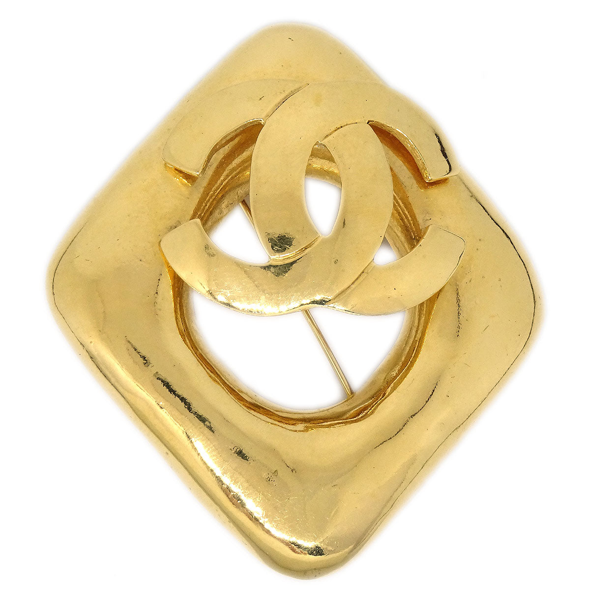 CHANEL 1997 Diamond Brooch Pin Gold 13124